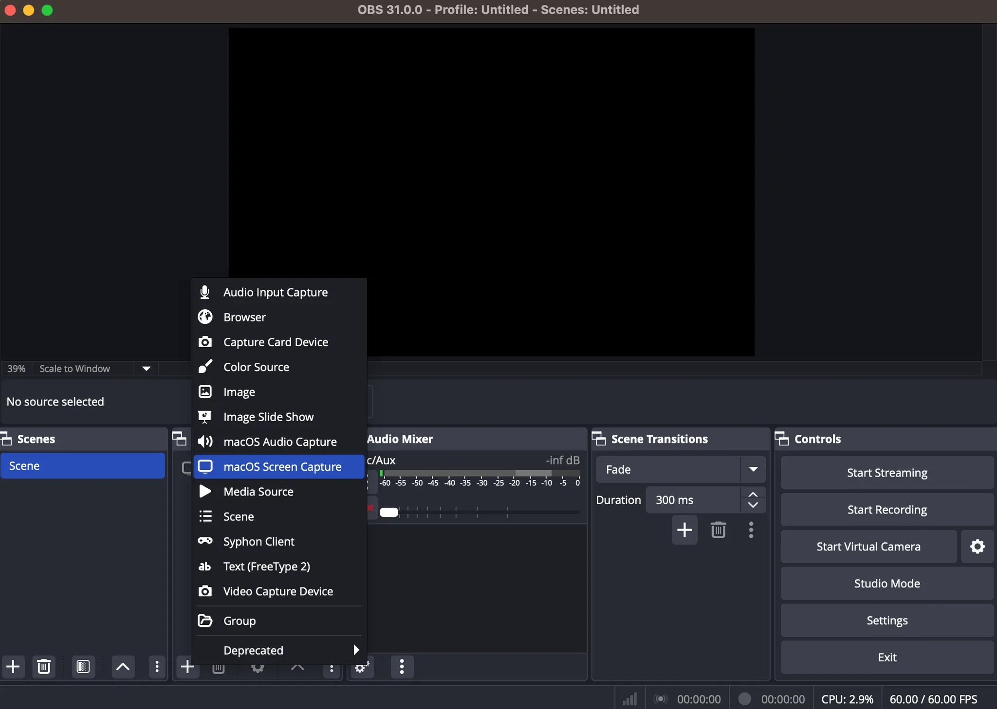 OBS screen setup