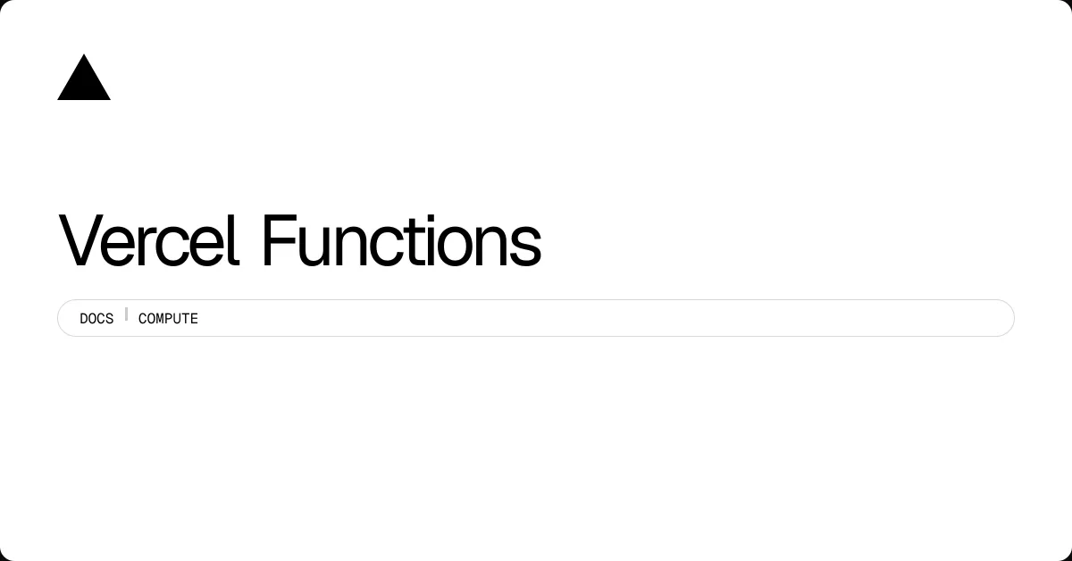 Vercel Functions